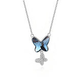 Phantom Butterfly Silver Collarbone Chain | S925 Silver | Liora Crystal