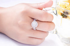 Rosy Halo Ring | S925 Silver | Liora Gems