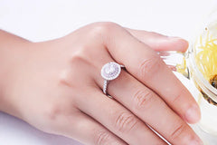 Rosy Halo Ring | S925 Silver | Liora Gems