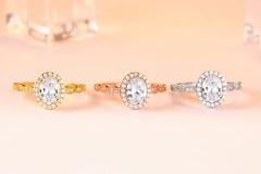 1.5ct Stellar Halo Ring | S925 Silver | Liora Gems
