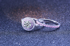 Rosy Halo Ring | S925 Silver | Liora Gems