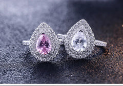 1.25ct Blush Teardrop Ring | S925 Silver | Liora Gems