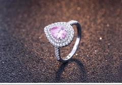 1.25ct Blush Teardrop Ring | S925 Silver | Liora Gems