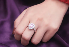 1.25ct Blush Teardrop Ring | S925 Silver | Liora Gems
