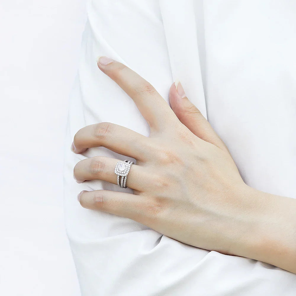 Eclipse Halo Ring | S925 Silver | Liora Gems