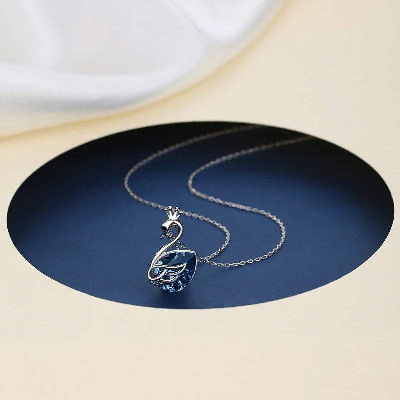 Regal Swan Luster Necklace | S925 Silver | Liora Crystal