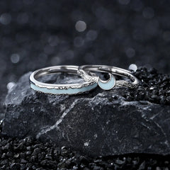 Starlight Channel Band and Lunar Whisper Band  | S925 Silver | Luminous enamel