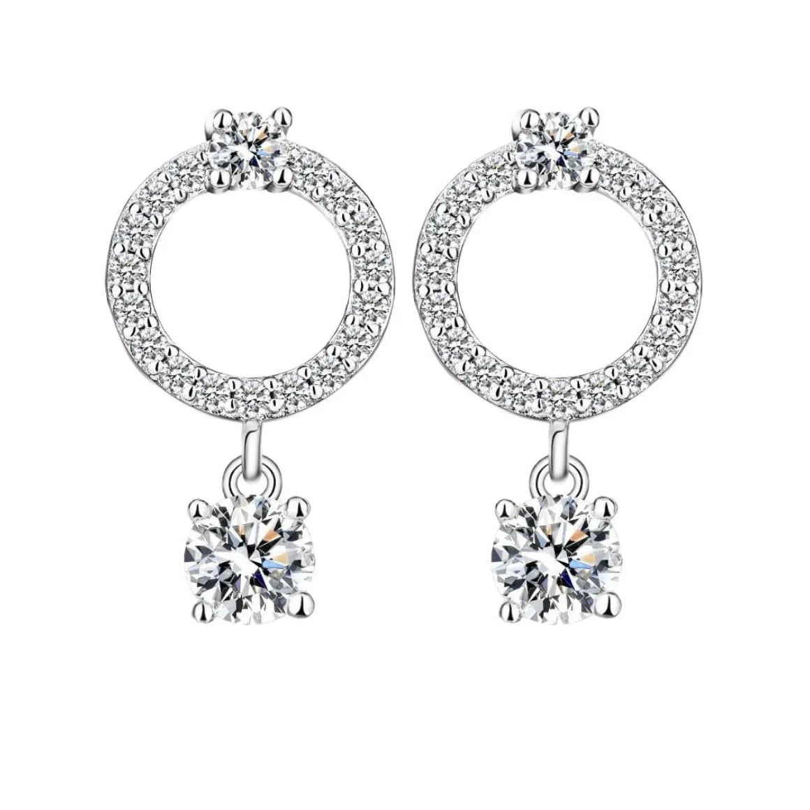 Stellar Halo Moissanite Earrings - Liora