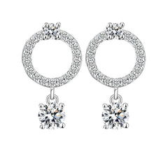 Stellar Halo Moissanite Earrings - Liora
