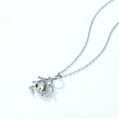 Forest Whisper Necklace | S925 Silver | Moss Agate