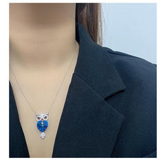 Enchanted Owl Ombré Pendant Necklace | S925 Silver | Liora Crystal