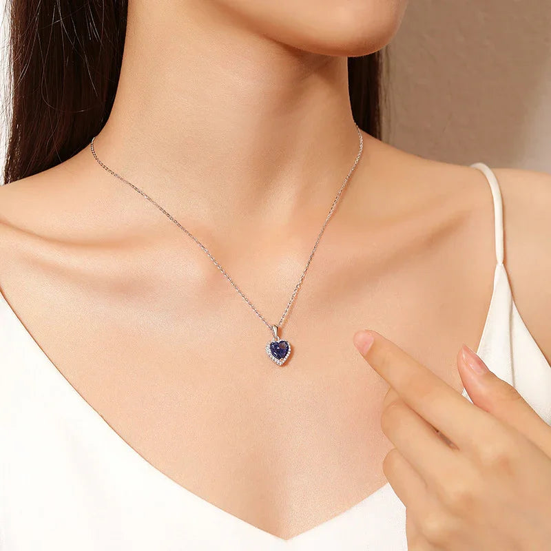 Frosted Heart Necklace | S925 Silver | Liora Gems