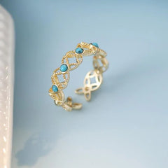 French Garden Ring | Sustainable Metal | Liora Crystal