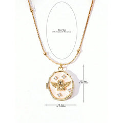 Whispered Pages: Angel Locket Necklace