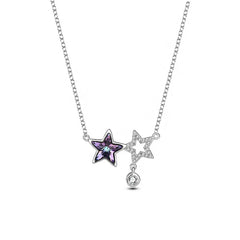 Celestial Twins Star Necklace  | S925 Silver | Liora Crystal