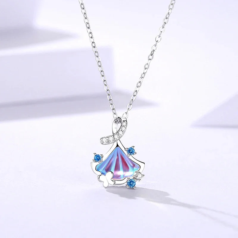 Serendipity Ginkgo Necklace  | S925 Silver | Liora Crystal