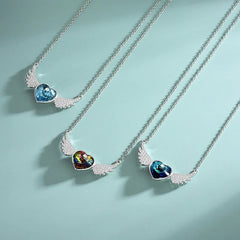 The SERAPH WING Heart Necklace  | S925 Silver | Liora Crystal