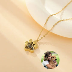 Custom Pawprint Necklace | Engraved Pet Memorial