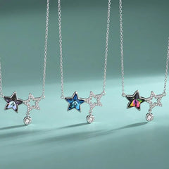 Celestial Twins Star Necklace  | S925 Silver | Liora Crystal