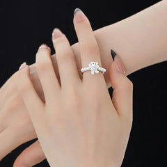 Creamy Bear Ring | Sustainable Metal | Pearl