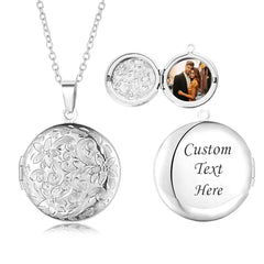 Timeless Circle: Engraved Photo Locket Necklace