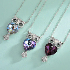 Enchanted Owl Ombré Pendant Necklace | S925 Silver | Liora Crystal