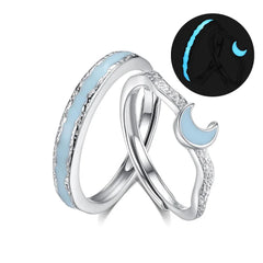 Starlight Channel Band and Lunar Whisper Band  | S925 Silver | Luminous enamel