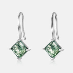 Forest Facets Earrings | S925 Silver | Moss Agate