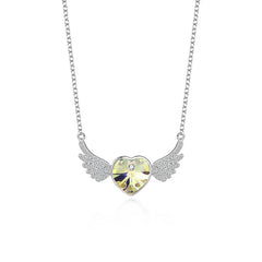 The SERAPH WING Heart Necklace  | S925 Silver | Liora Crystal