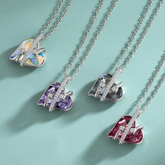 The OCEAN HEART Necklace  | S925 Silver | Liora Crystal