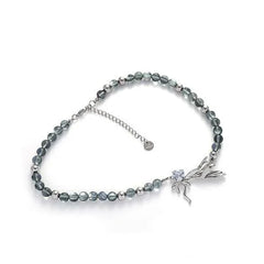Crystal & Wing Necklace | Sustainable Metal | Liora Crystal