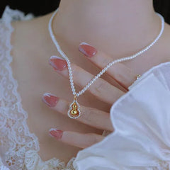Lucky Pearl & Gourd Necklace | Sustainable Metal | Pearl