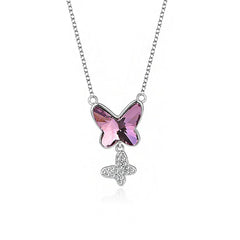 Phantom Butterfly Silver Collarbone Chain  | S925 Silver | Liora Crystal
