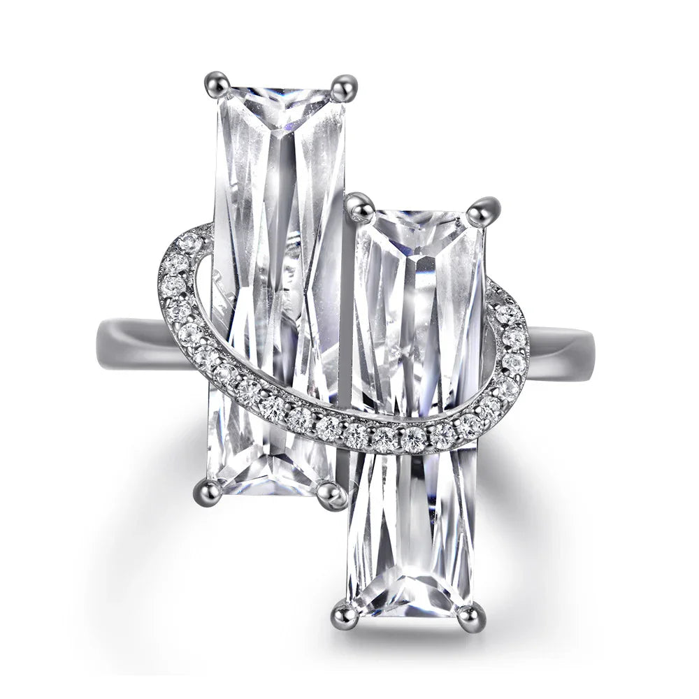 8ct Emerald Cut Sparkle Ring | S925 Silver | Liora Gems