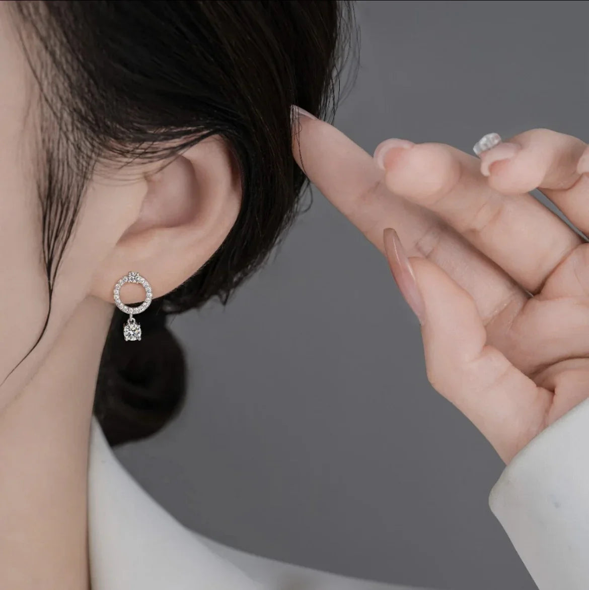 Stellar Halo Moissanite Earrings - Liora