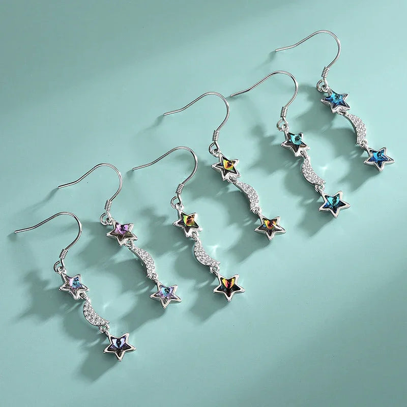 Liora Stellar Nocturne Drop Earrings  | S925 Silver | Liora Crystal