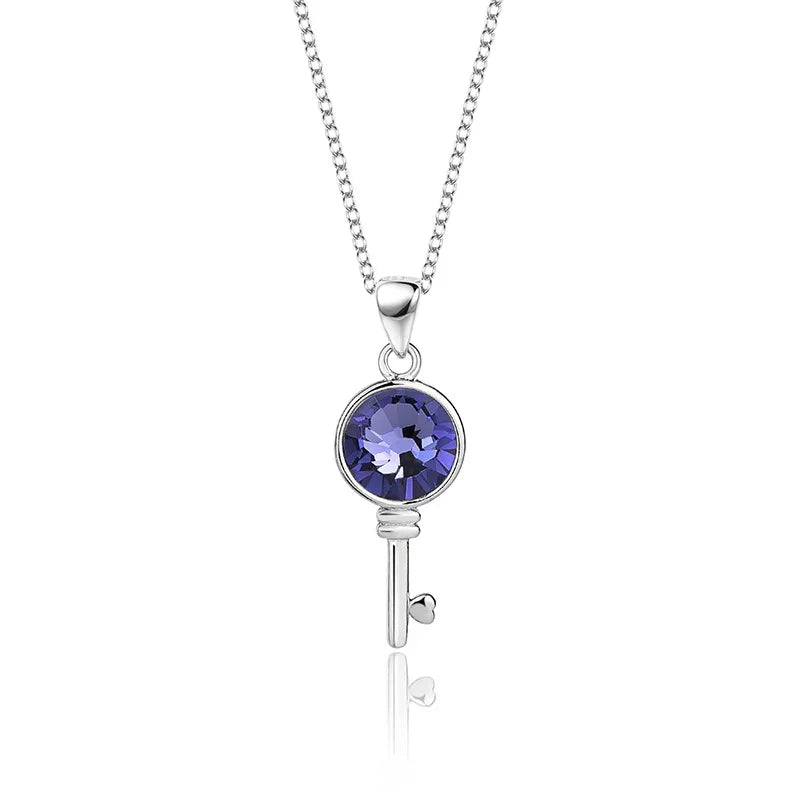 Liora Key Necklace | S925 Silver | Liora Crystal