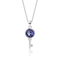 Liora Key Necklace | S925 Silver | Liora Crystal