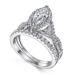 Marquise Cluster Ring Set | S925 Silver | Liora Gems