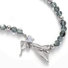 Crystal & Wing Necklace | Sustainable Metal | Liora Crystal
