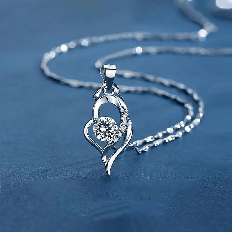 Heart - to - Heart Diamond Necklace - Liora