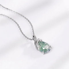Snake & Forest Pendant | S925 Silver | Moss Agate