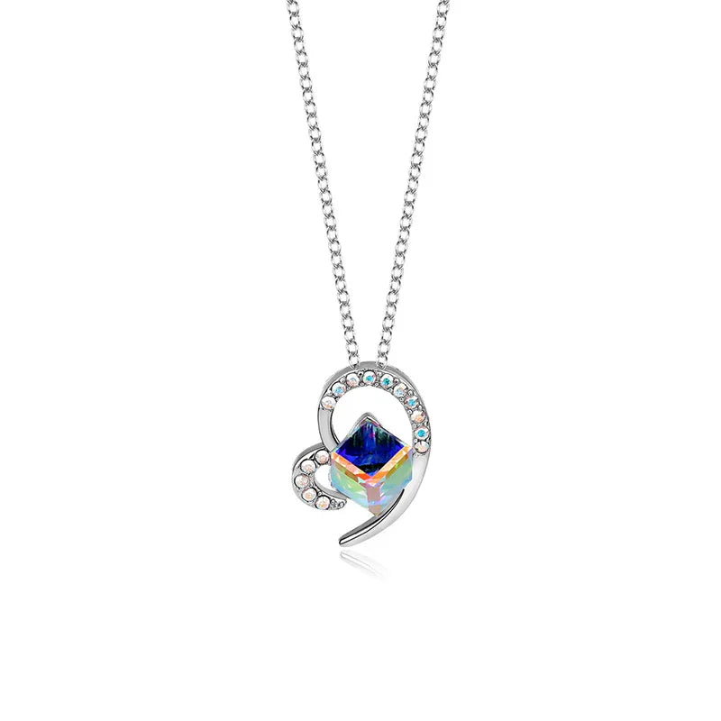 The AURORA HEART Necklace  | S925 Silver | Liora Crystal