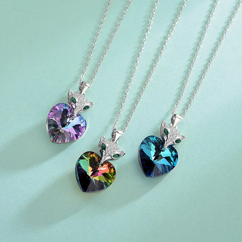 Enchanted Fox Ombré Necklace | S925 Silver | Liora Crystal