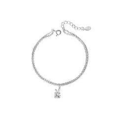 Moon - charm Bunny Moissanite Bracelet - Liora
