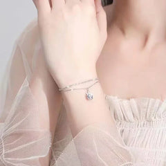 Moon - charm Bunny Moissanite Bracelet - Liora