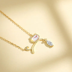 Purr & Glimmer Cat-Fish Necklace  | S925 Silver | Liora Crystal