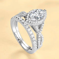 Marquise Cluster Ring Set | S925 Silver | Liora Gems