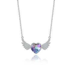 The SERAPH WING Heart Necklace  | S925 Silver | Liora Crystal