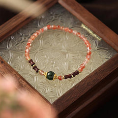 Blushed Rosewood Bracelet | Agate | Hetian jade
